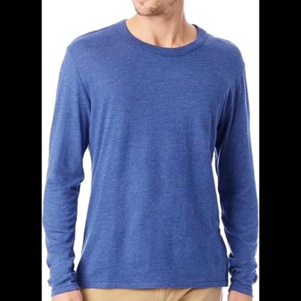 32 Degrees Unisex Heather Blue Long Sleeve Tee Size M